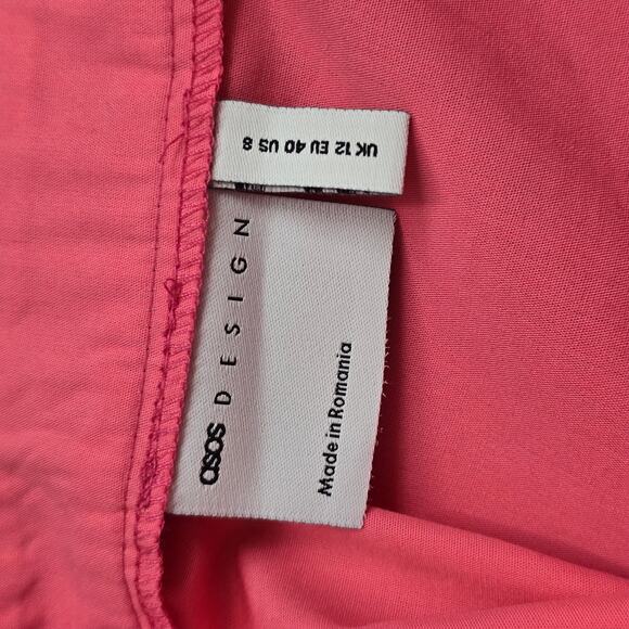 Women's Asos Pink Asymmetrical Slit Skirt Sz. US 8 - Picture 5 of 6